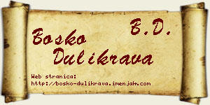 Boško Dulikrava vizit kartica